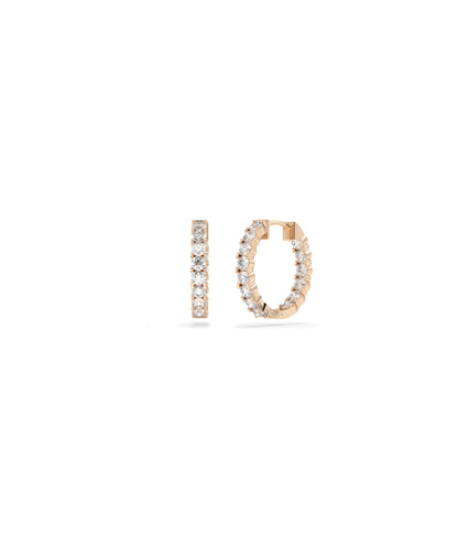 Single Line Diamond Hoop Earring | Diamond Earrings