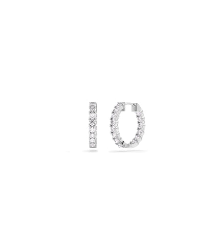 Single Line Diamond Hoop Earring | Diamond Earrings