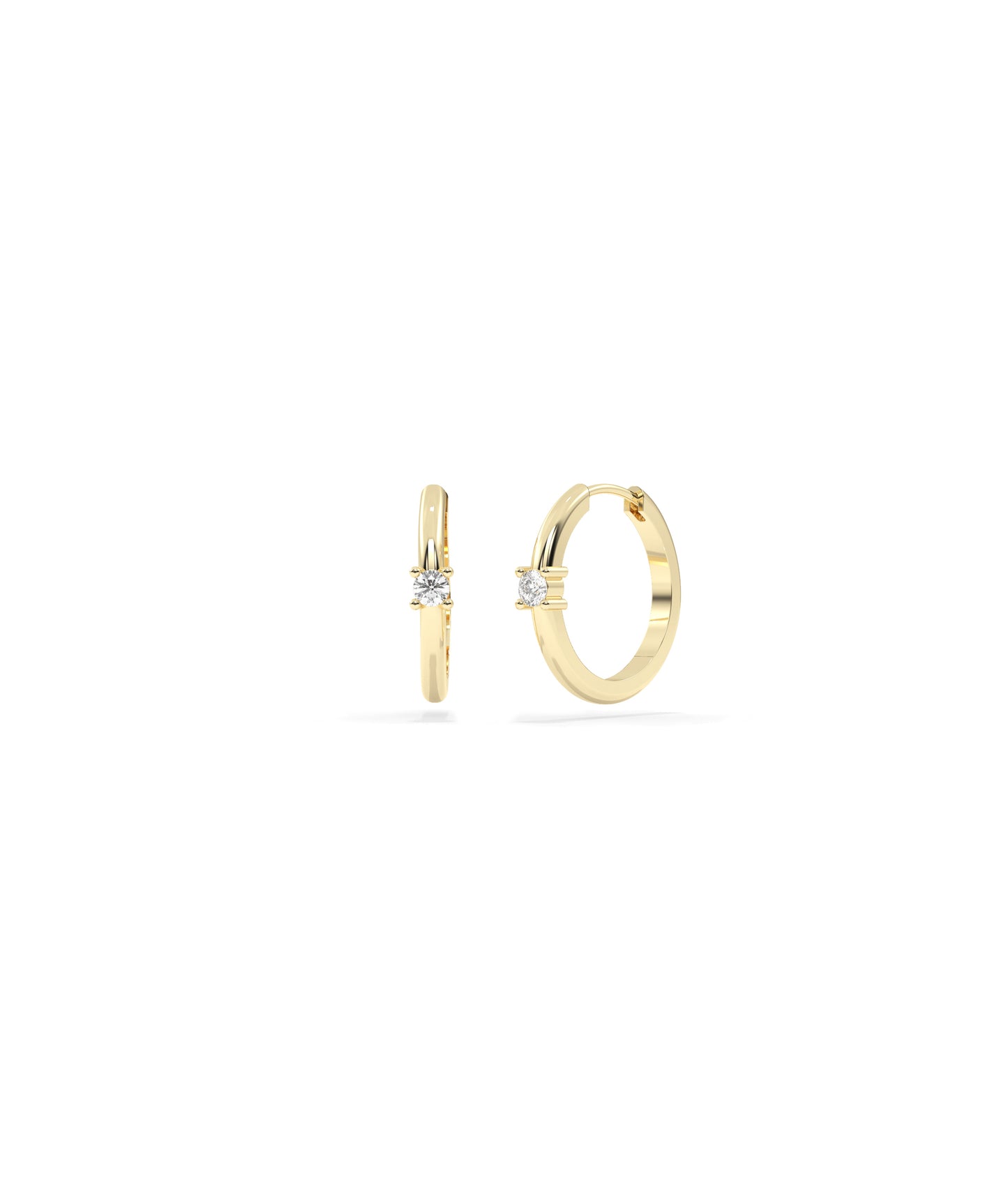 Diamond Solitaire Hoop Earring | Diamond Earrings