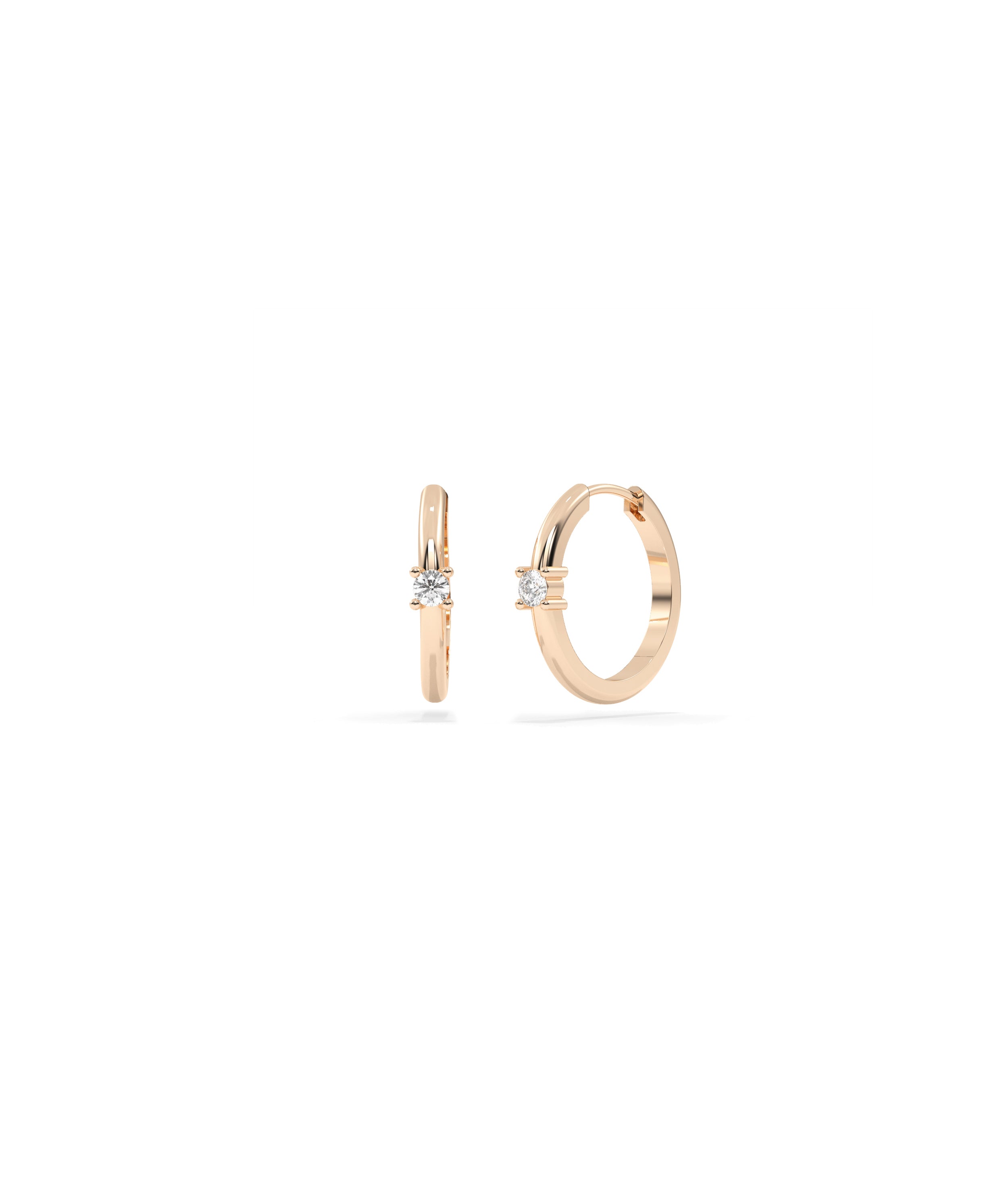 Diamond Solitaire Hoop Earring | Diamond Earrings