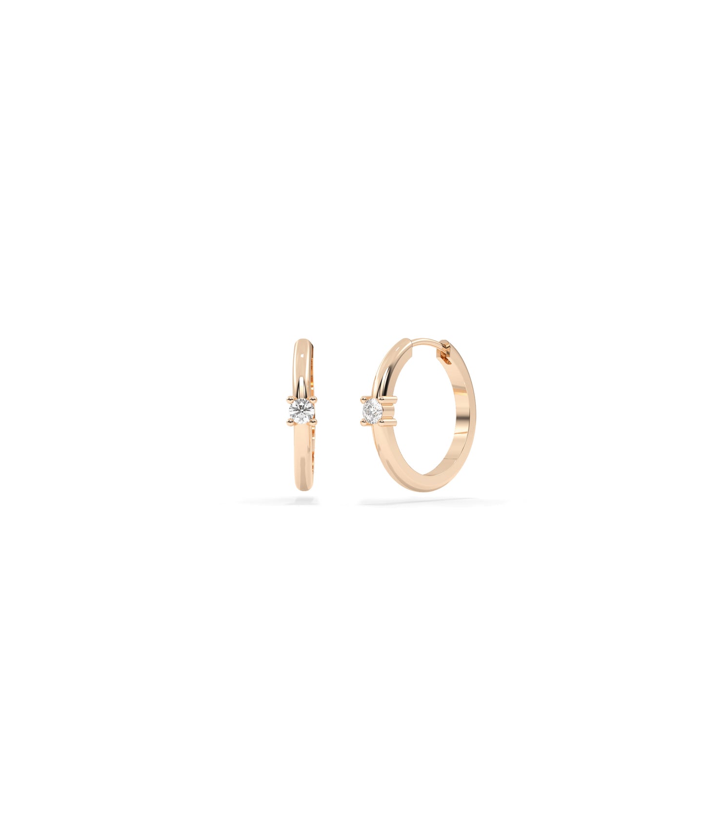 Diamond Solitaire Hoop Earring | Diamond Earrings