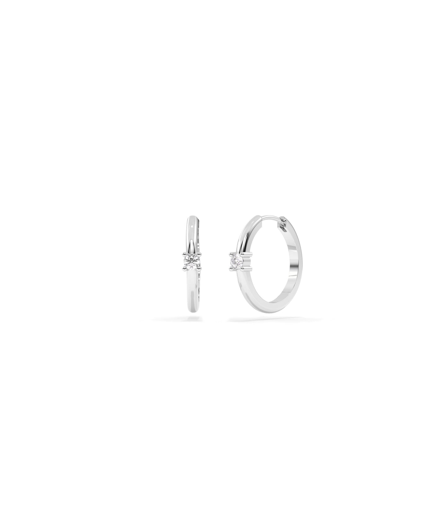 Diamond Solitaire Hoop Earring | Diamond Earrings