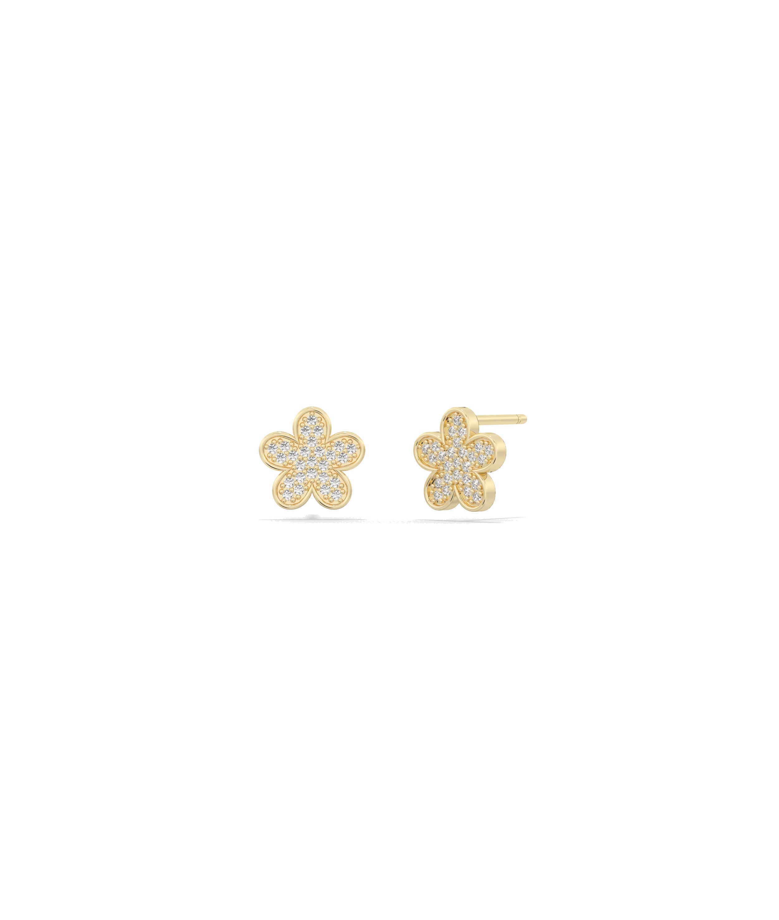 Diamond Pave Set Flower Earring | Diamond Earrings