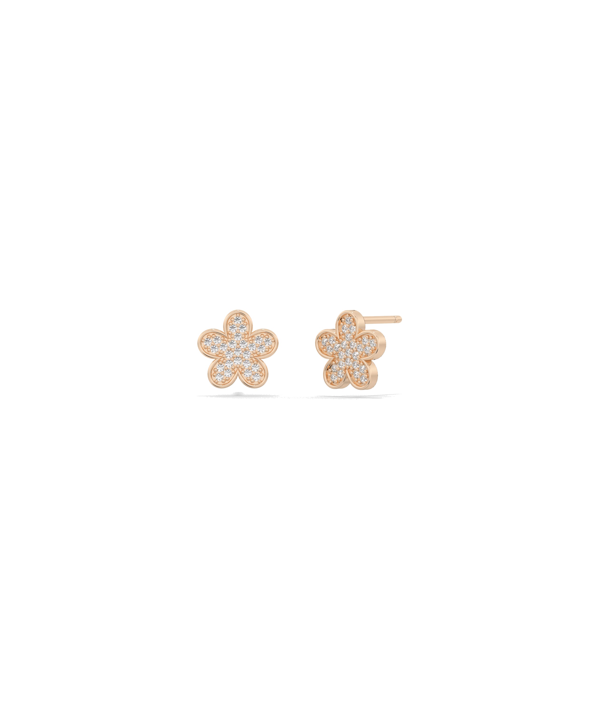 Diamond Pave Set Flower Earring | Diamond Earrings