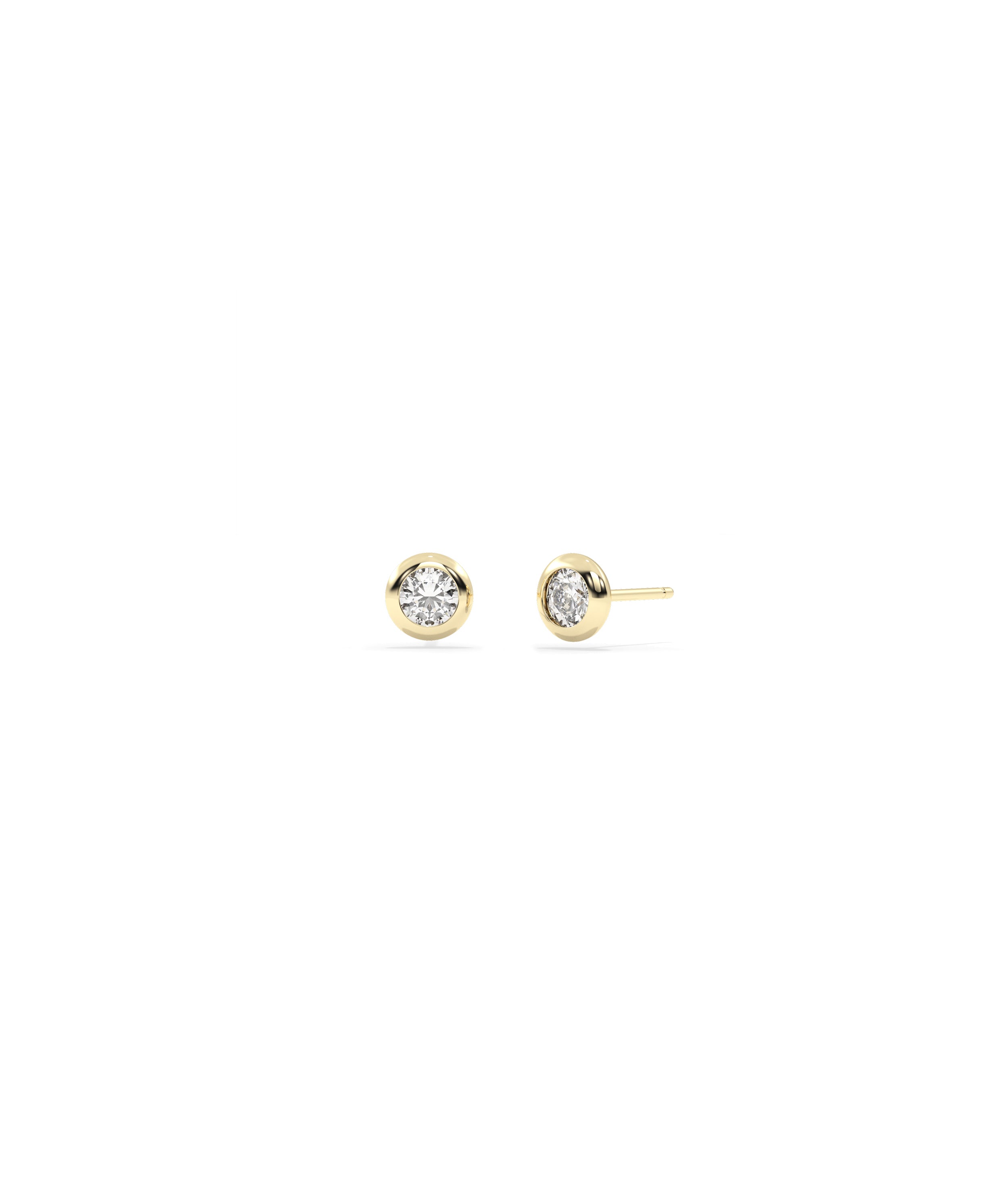 Diamond Bezel Solitaire Stud Earrings- diamond earrings