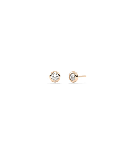 Diamond Bezel Solitaire Stud Earrings- diamond earrings