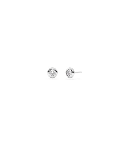 Diamond Bezel Solitaire Stud Earrings- diamond earrings