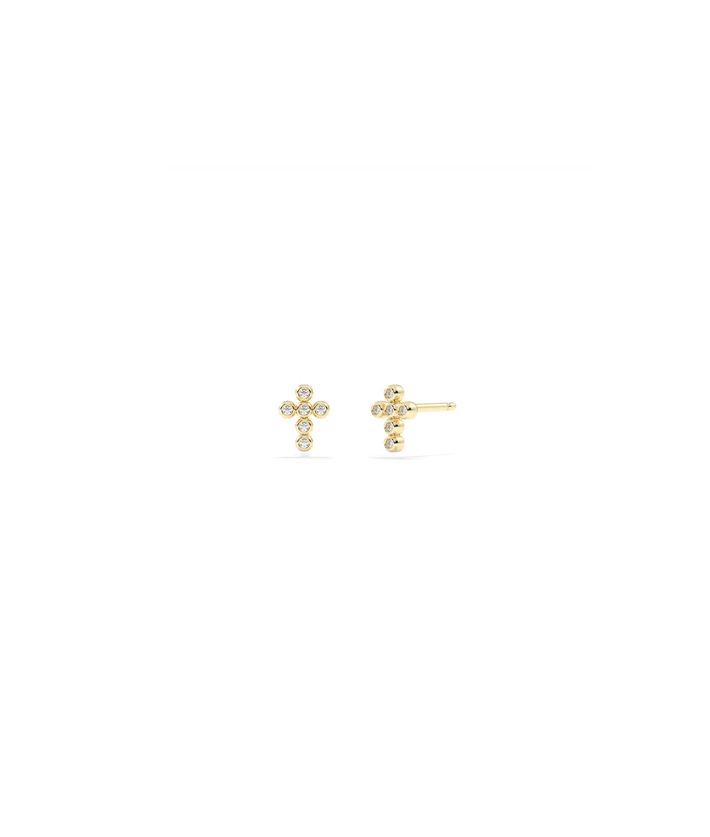 Diamond Cross Stud Earring- everyday jewelry