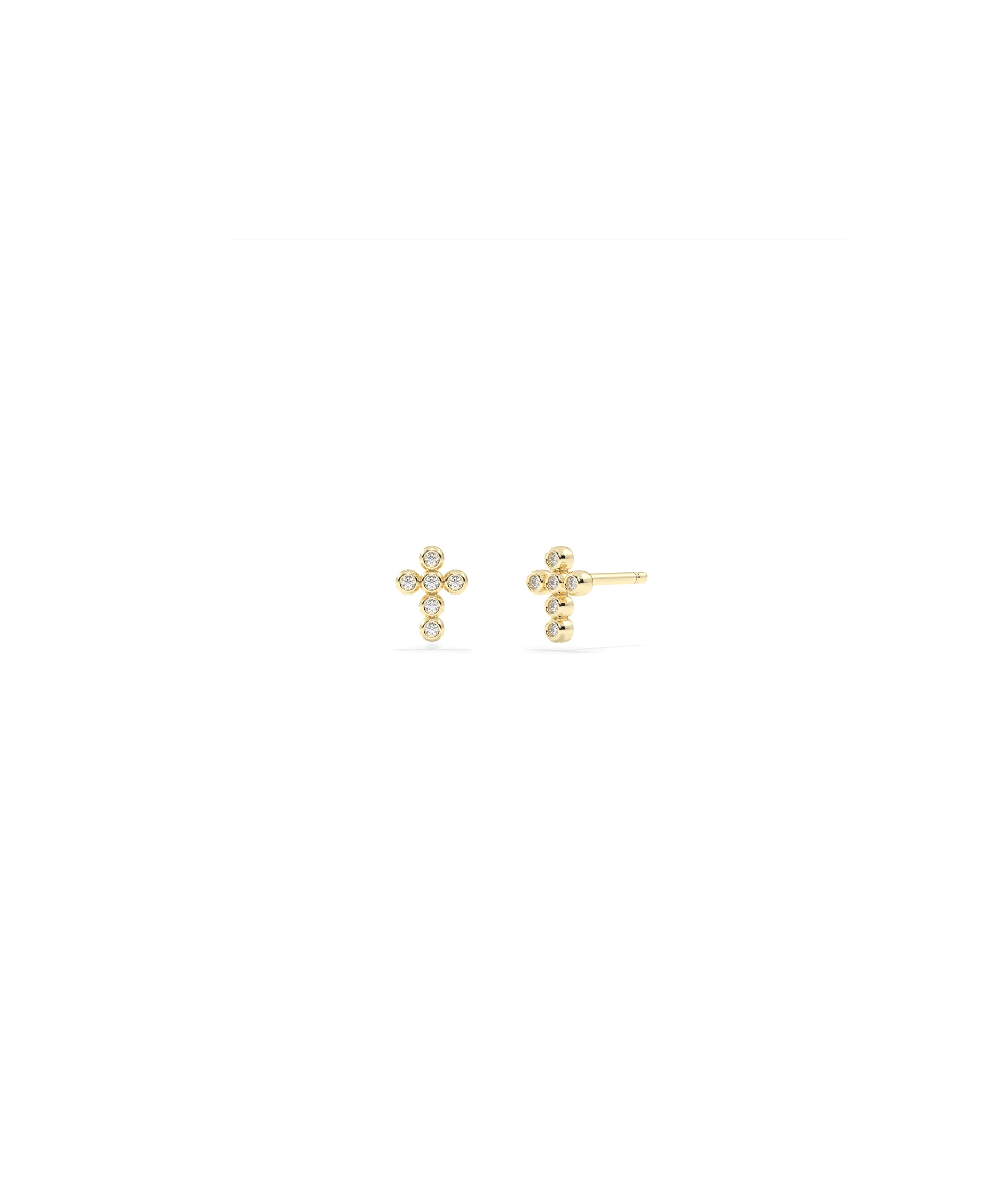 Diamond Cross Stud Earring- everyday jewelry