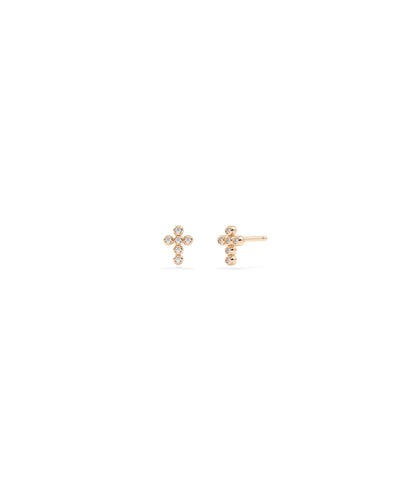 Diamond Cross Stud Earring- everyday jewelry