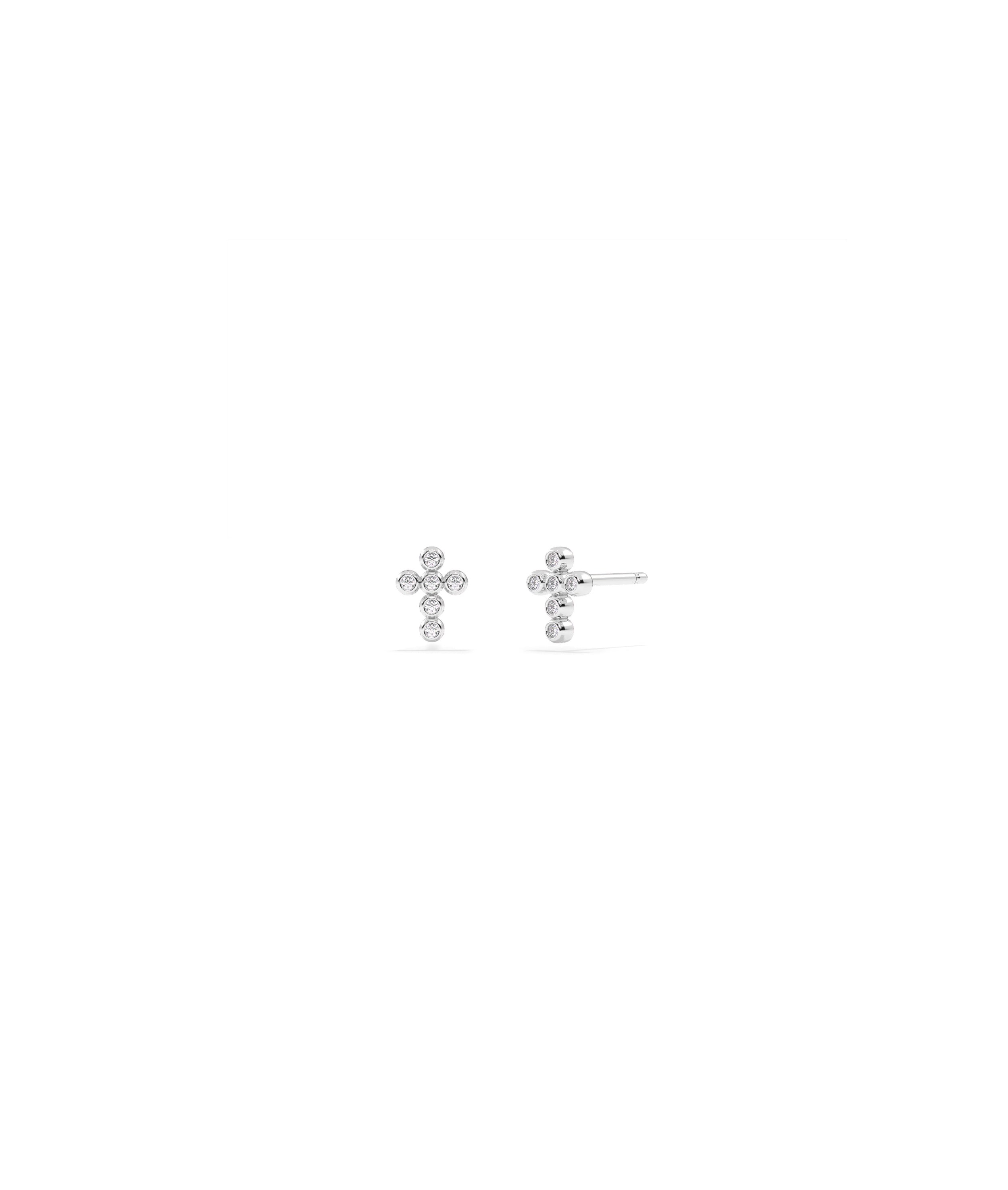 Diamond Cross Stud Earring- everyday jewelry