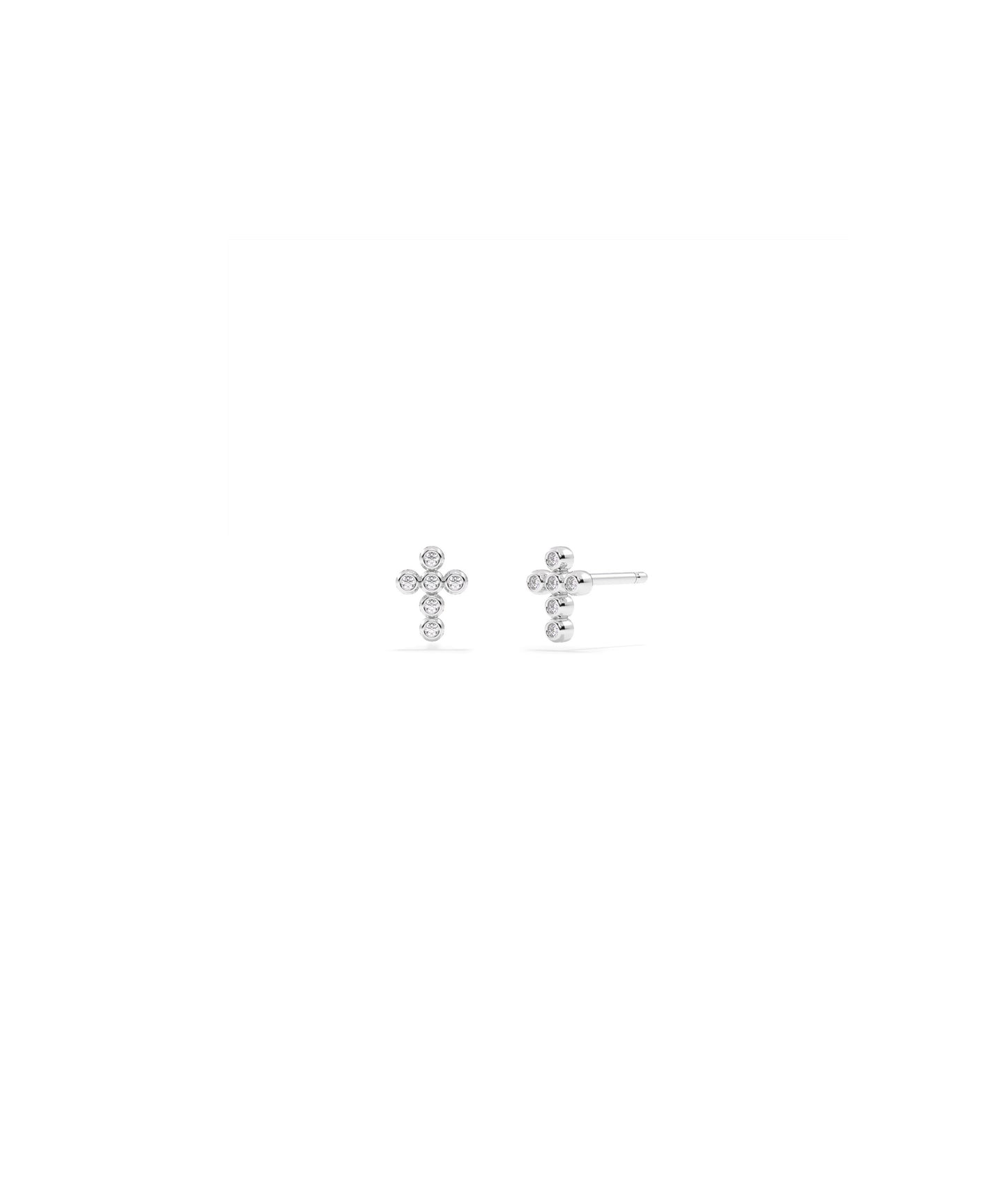 Diamond Cross Stud Earring- everyday jewelry