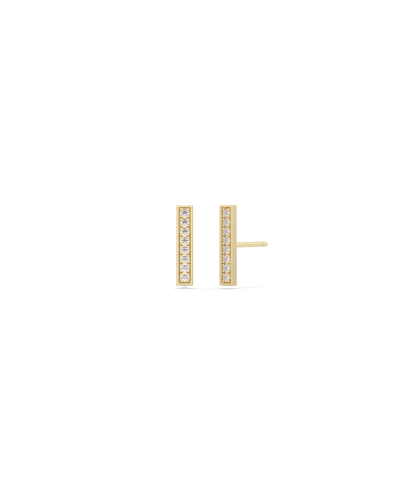 Diamond Bar Stud Earrings - Chic Everyday Jewelry