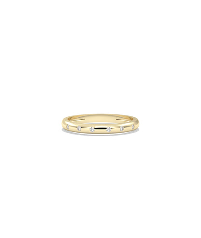 Diamond Bezel Station Band Ring