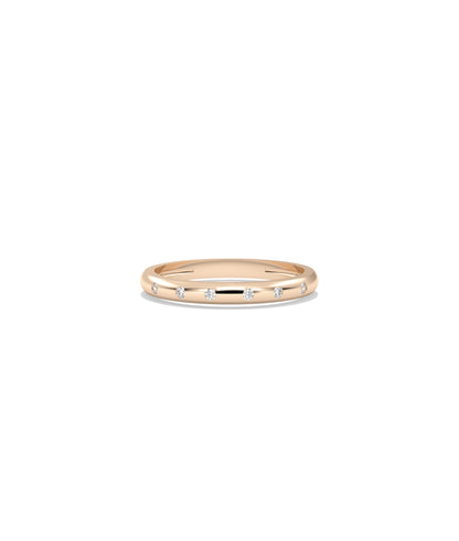 Diamond Bezel Station Band Ring