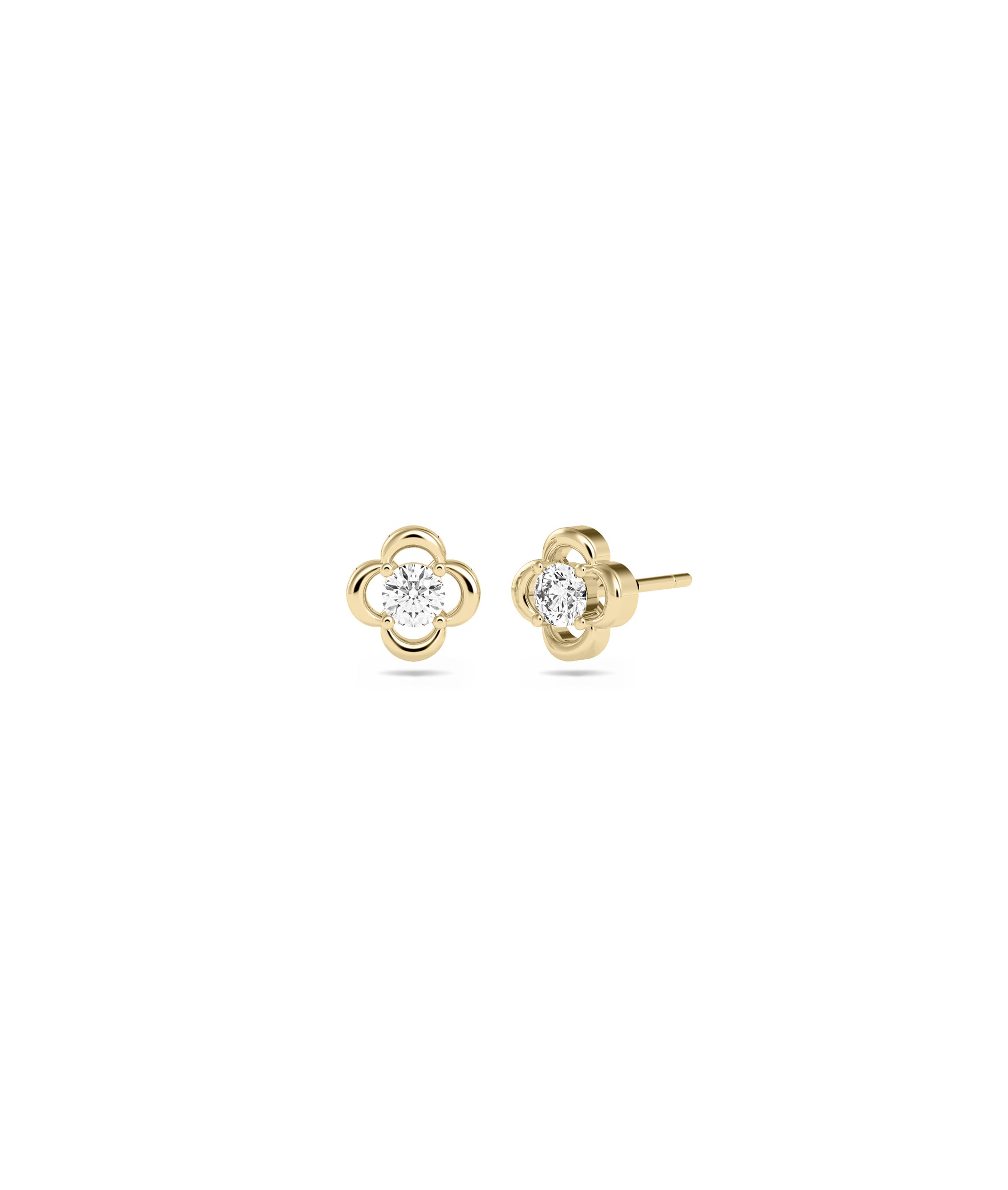 Diamond Stud Clover Earrings | Diamond Earrings