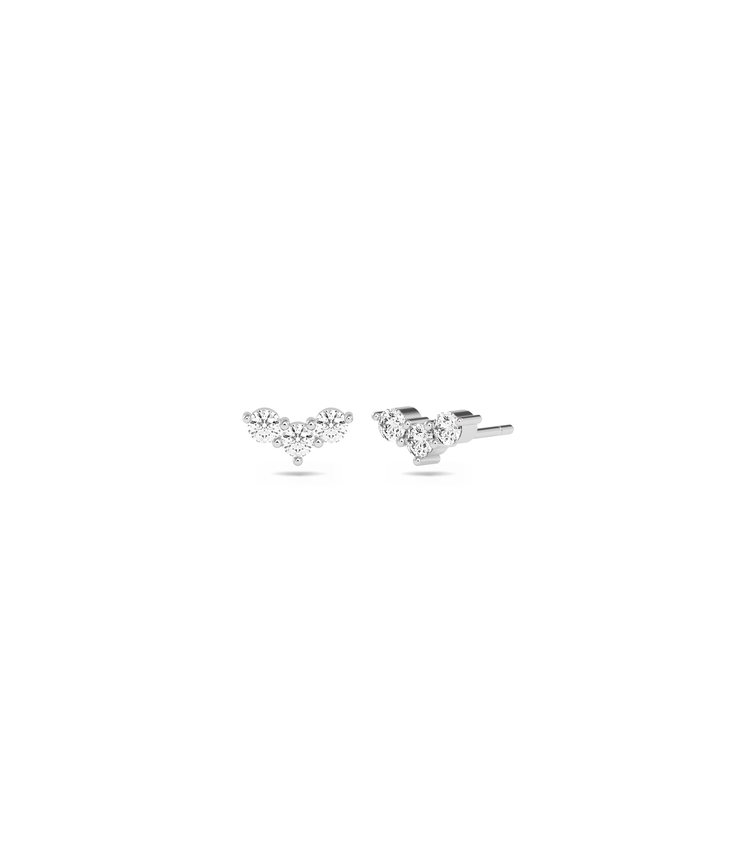 Diamond Chevron Stud Earrings - diamond earrings