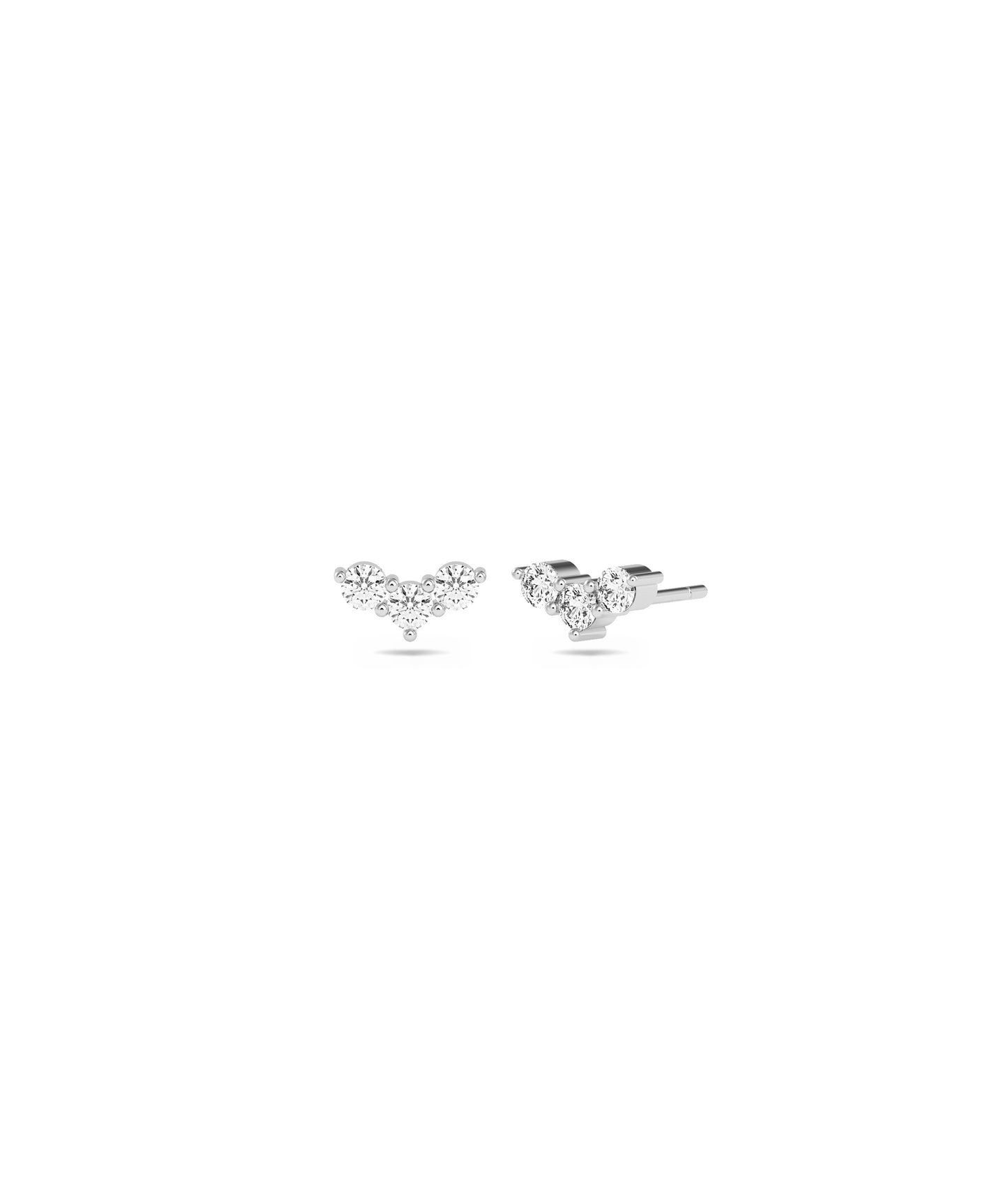 Diamond Chevron Stud Earrings - diamond earrings