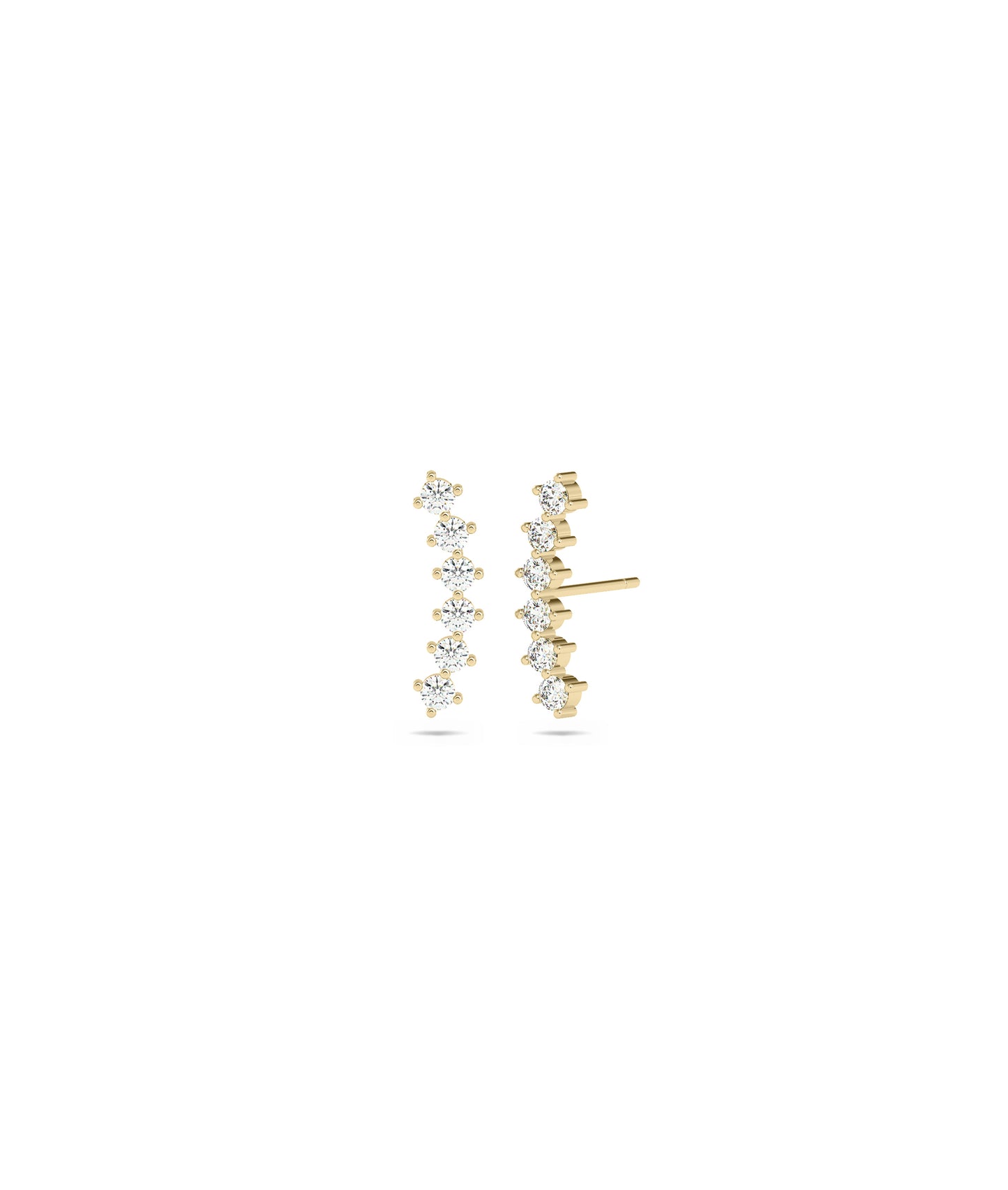 Diamond Curved Stud Earrings- diamond earrings