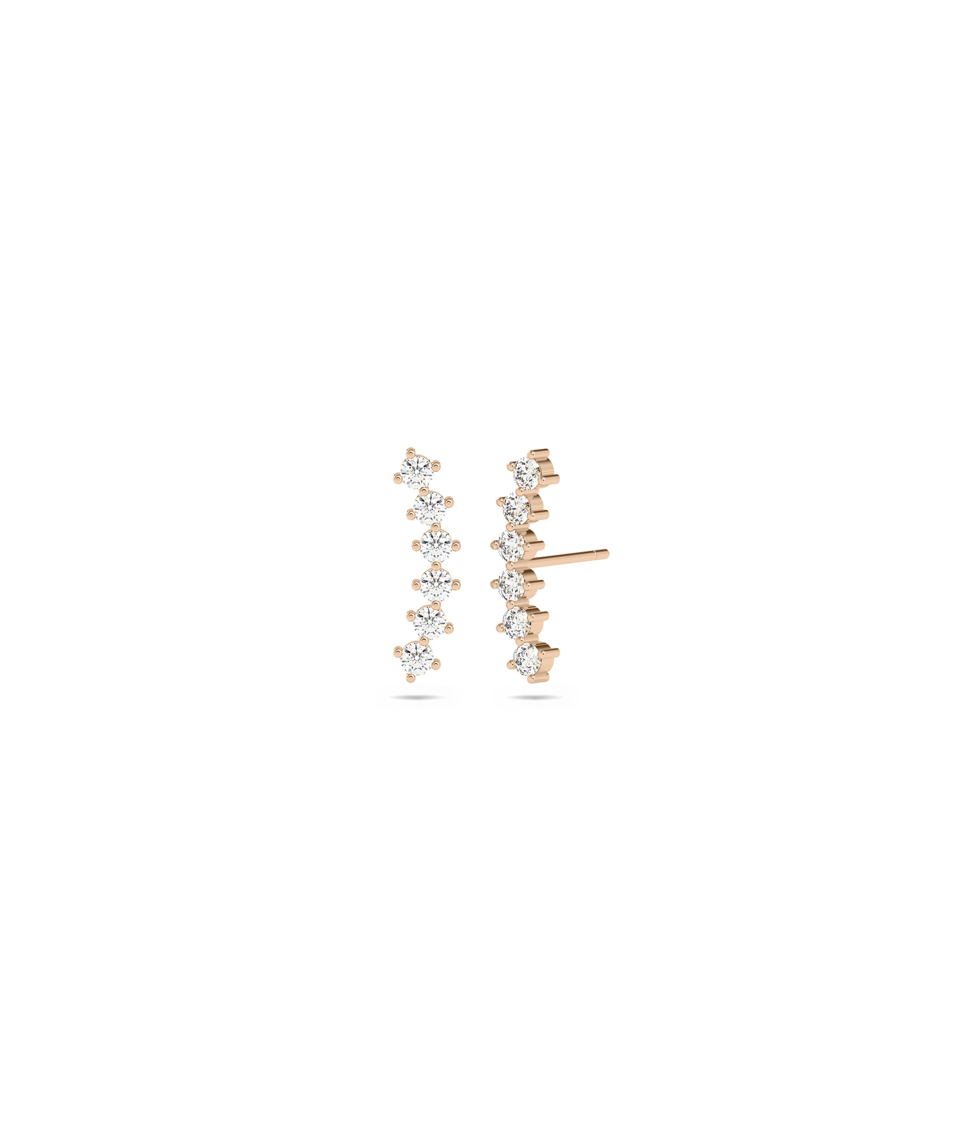 Diamond Curved Stud Earrings- diamond earrings