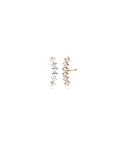 Diamond Curved Stud Earrings- diamond earrings