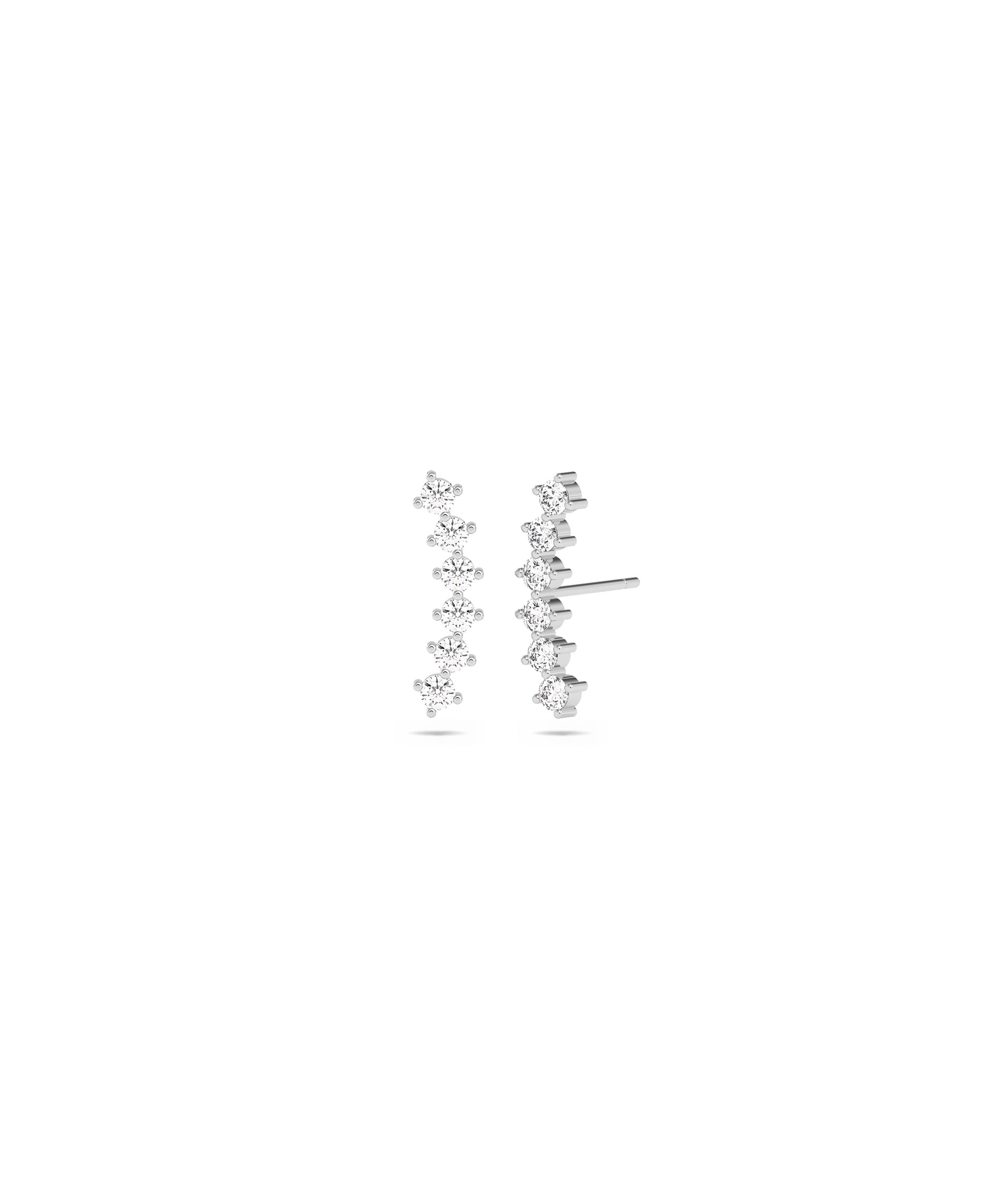 Diamond Curved Stud Earrings- diamond earrings