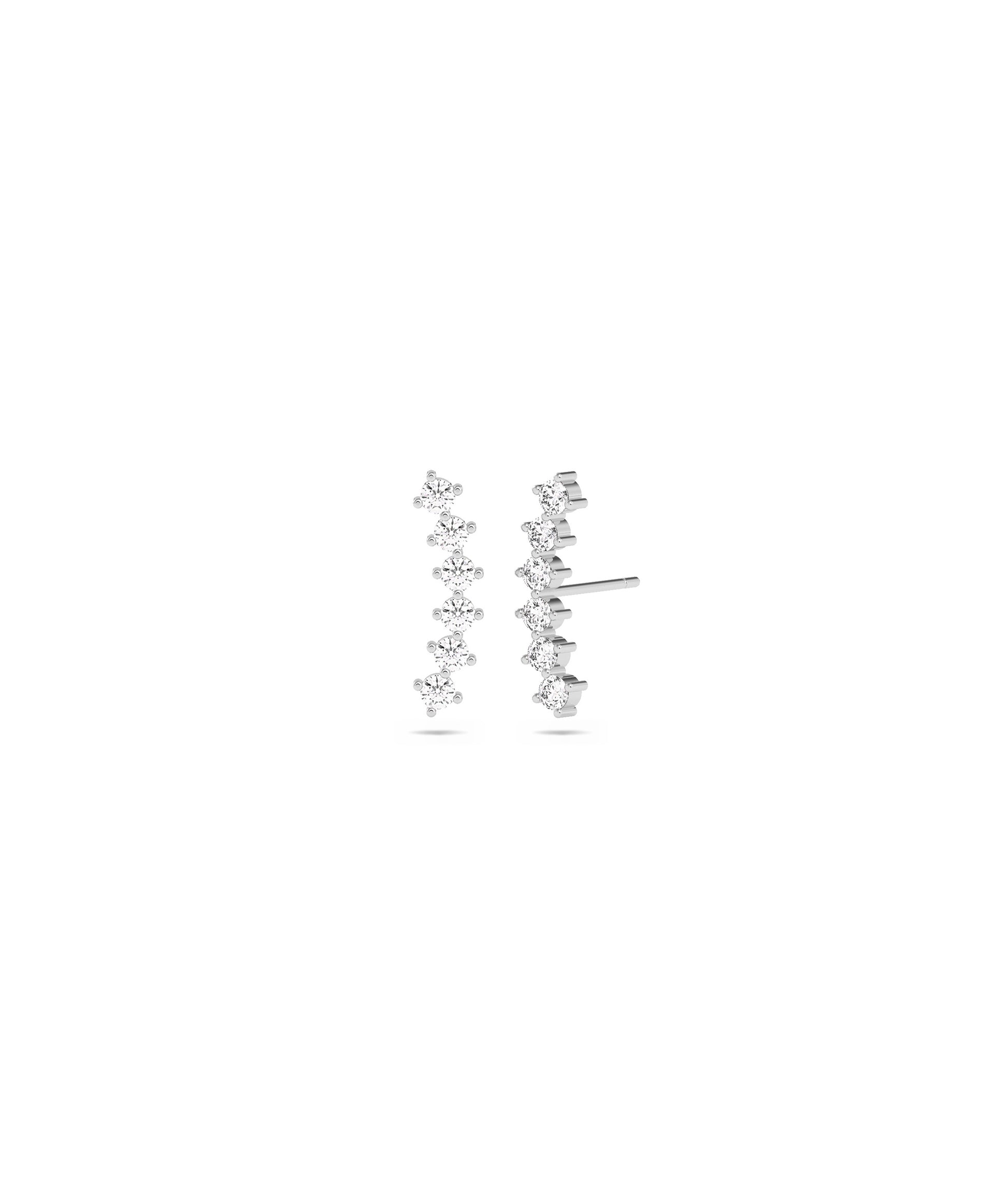 Diamond Curved Stud Earrings- diamond earrings