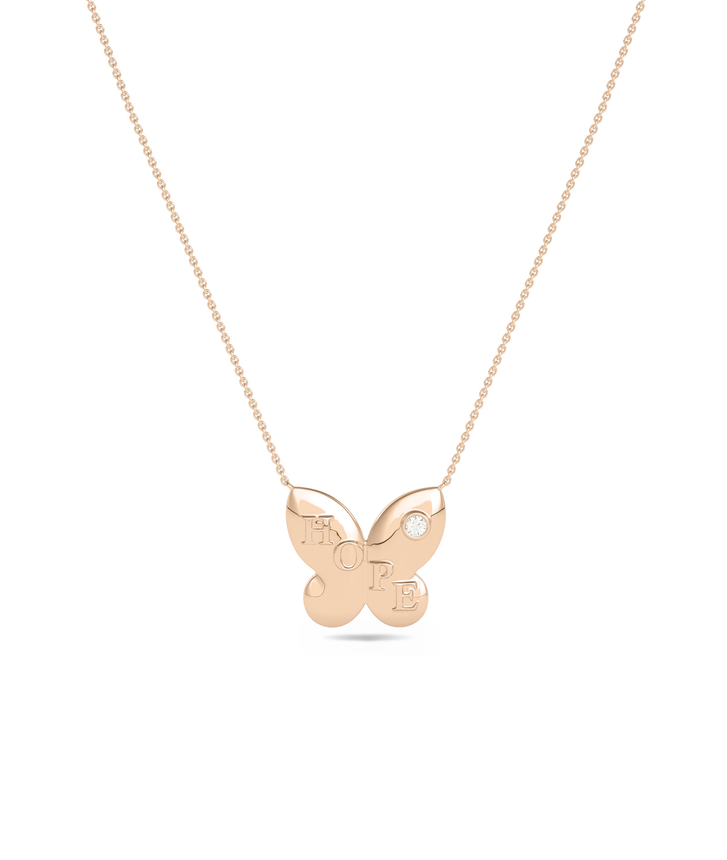 Mantra Butterfly Diamond Solitaire Necklace