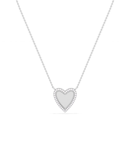 Diamond Halo Heart Necklace