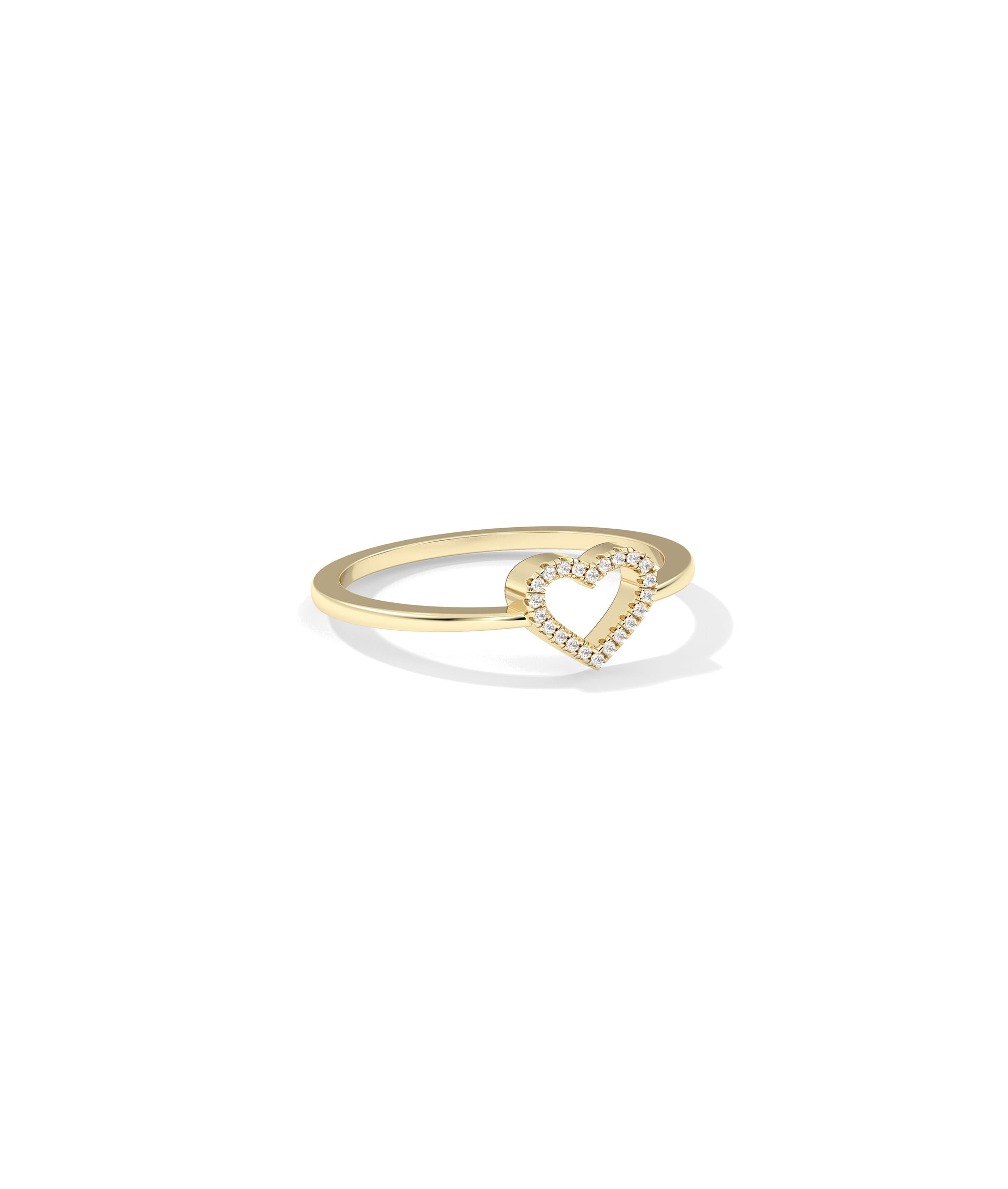 Diamond Outline Heart Ring | 14k Gold Engagement Ring