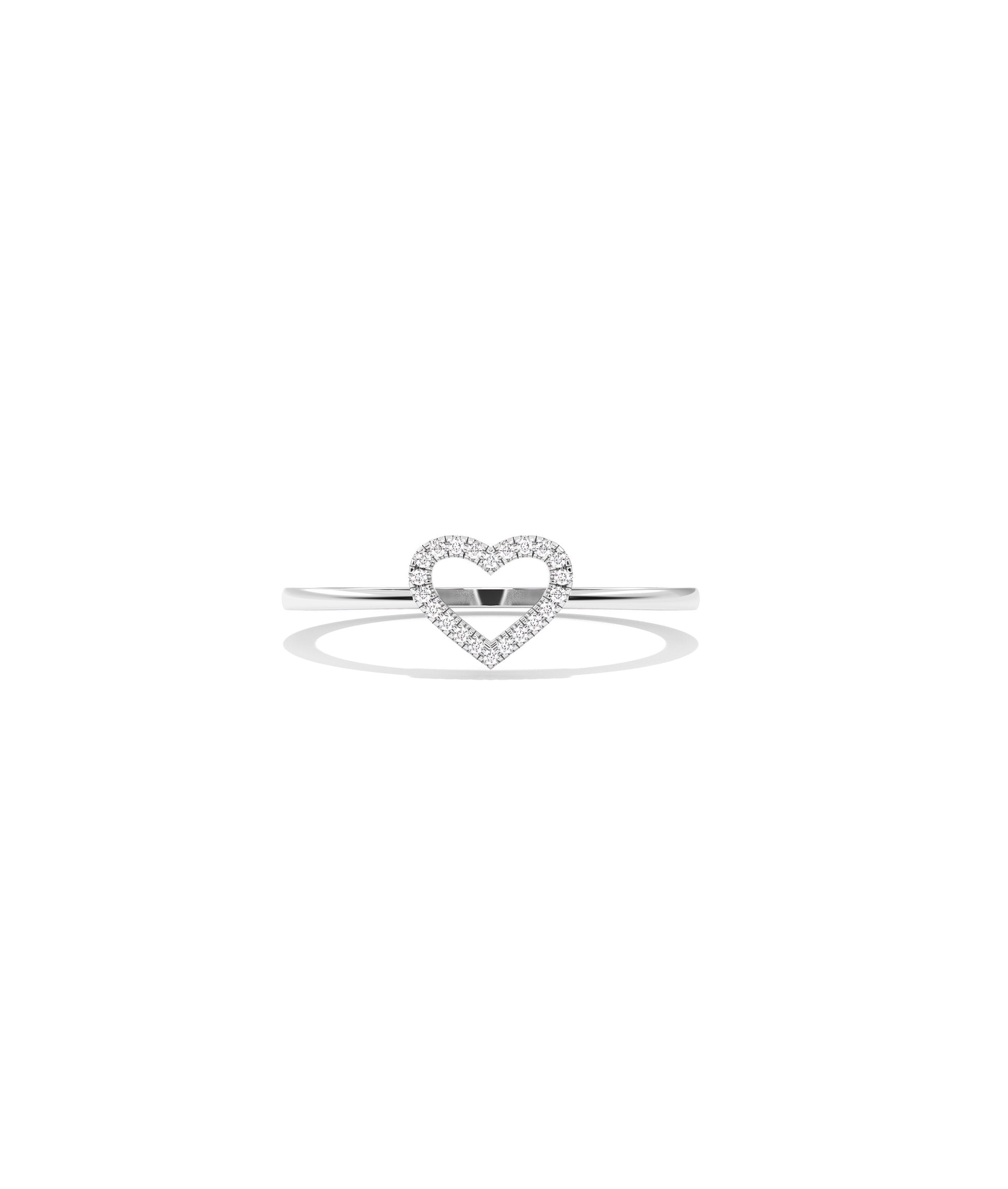 Diamond Outline Heart Ring | 14k Gold Engagement Ring