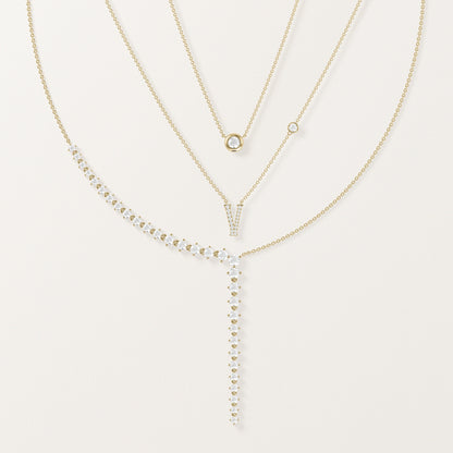 Bezel Solitaire Diamond Necklace -  everyday jewelry