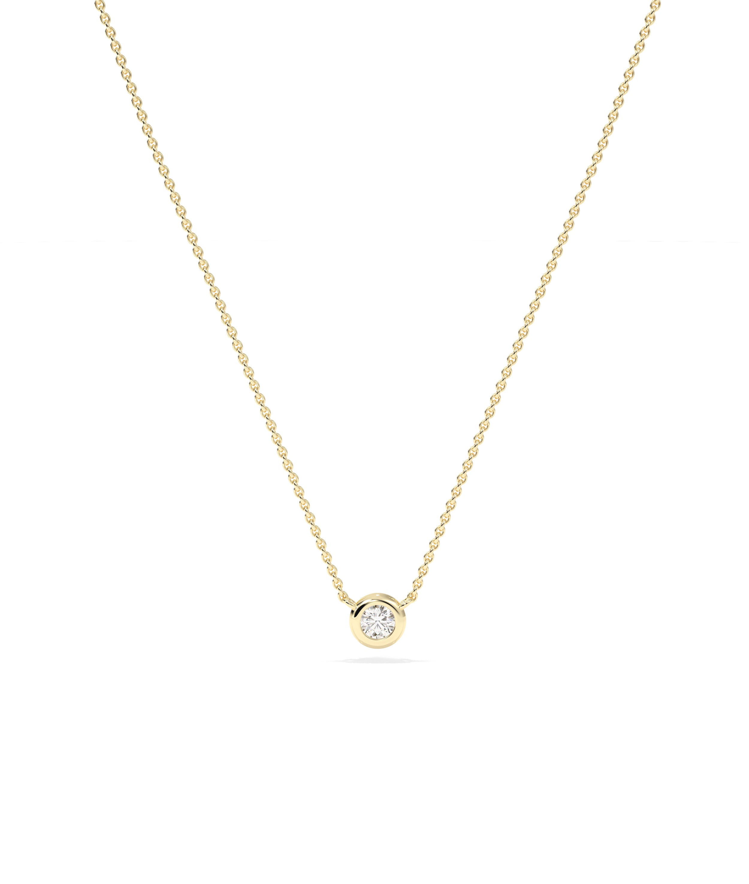 Bezel Solitaire Diamond Necklace -  everyday jewelry