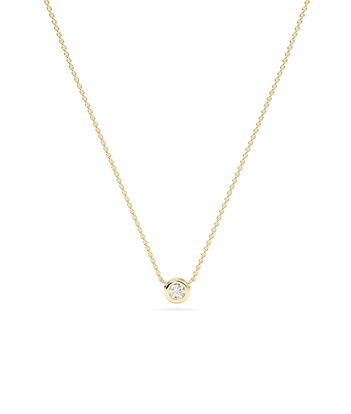 Bezel Solitaire Diamond Necklace -  everyday jewelry