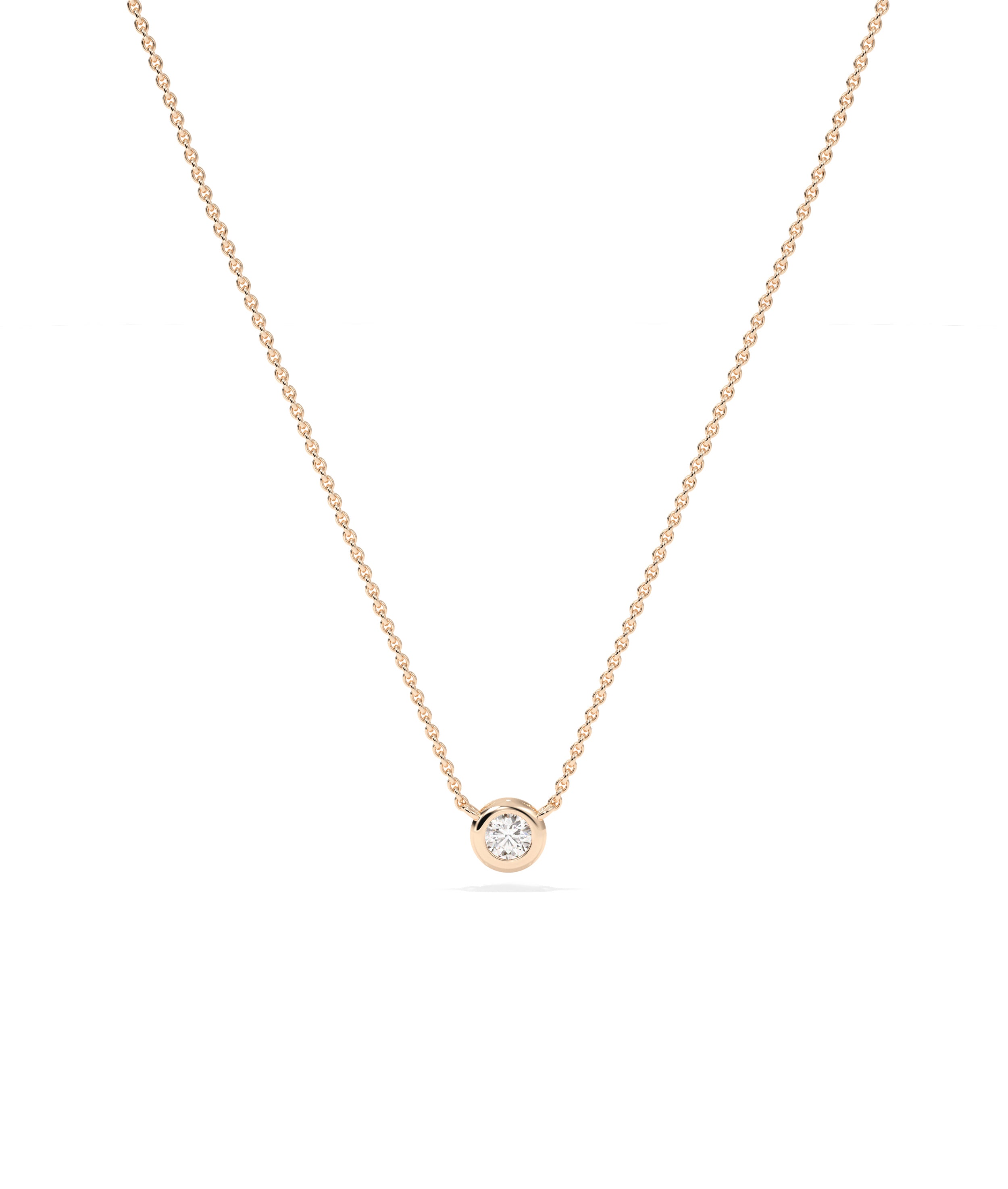 Bezel Solitaire Diamond Necklace -  everyday jewelry