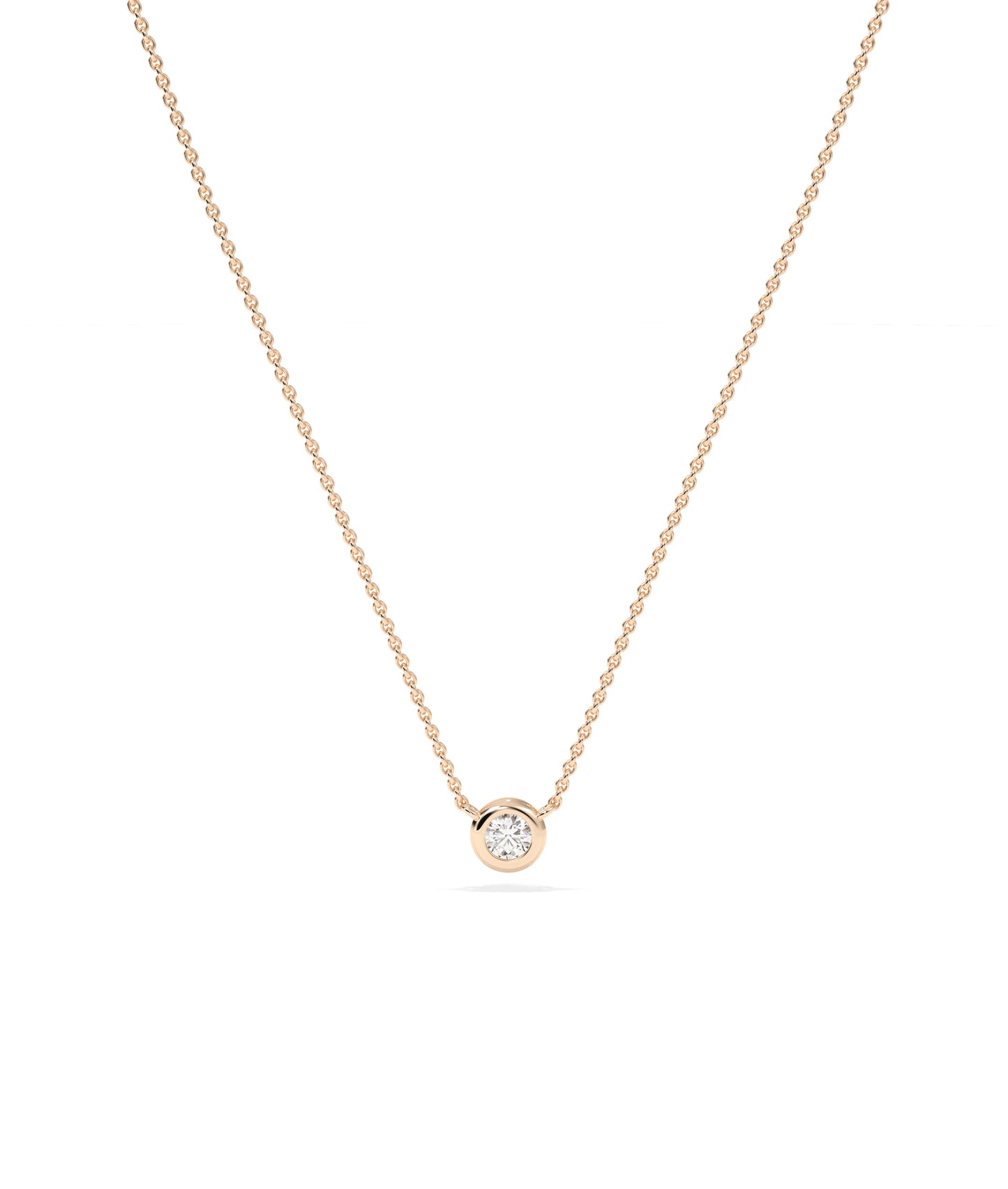 Bezel Solitaire Diamond Necklace -  everyday jewelry