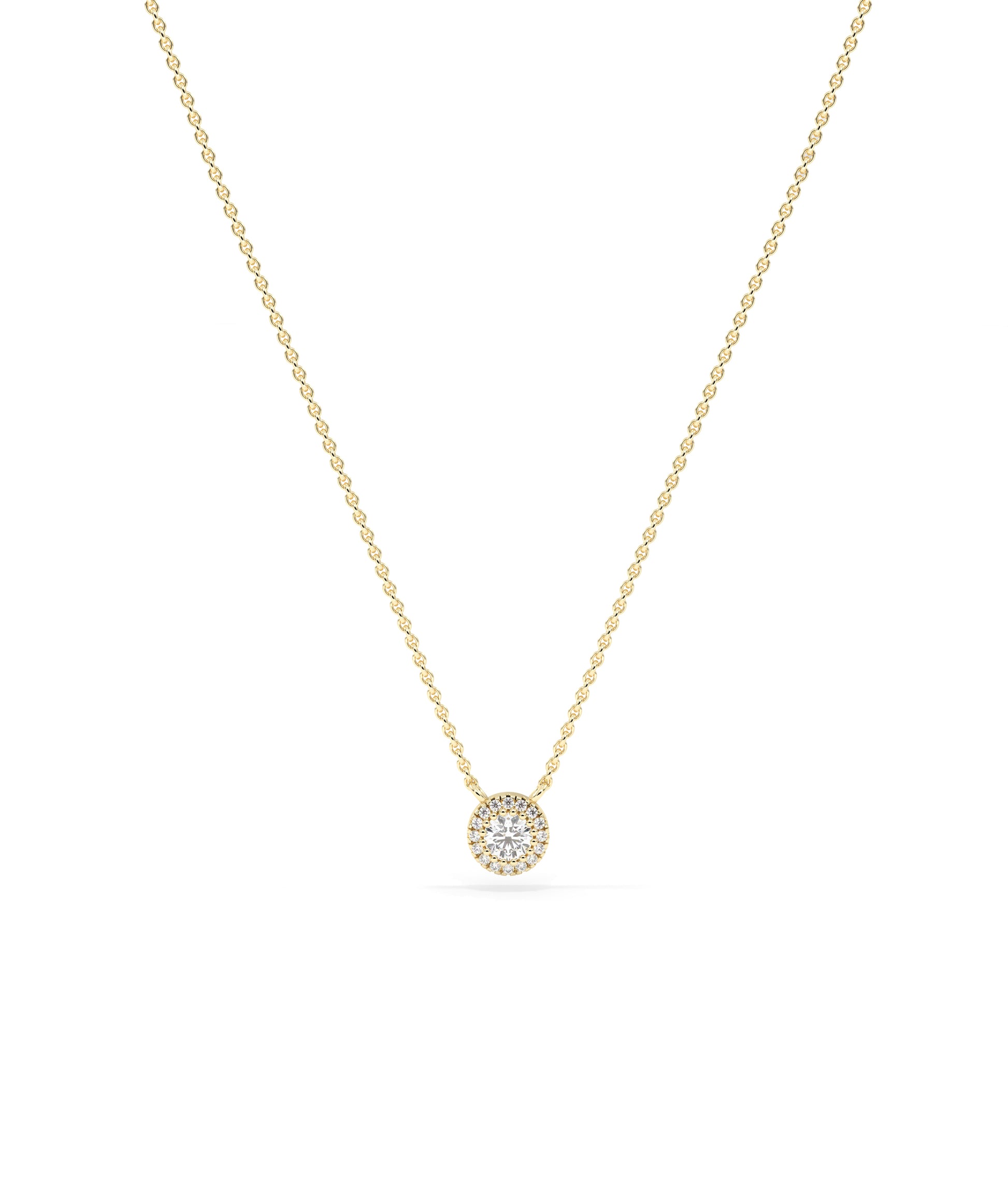 Solitaire Halo Necklace- diamond necklace