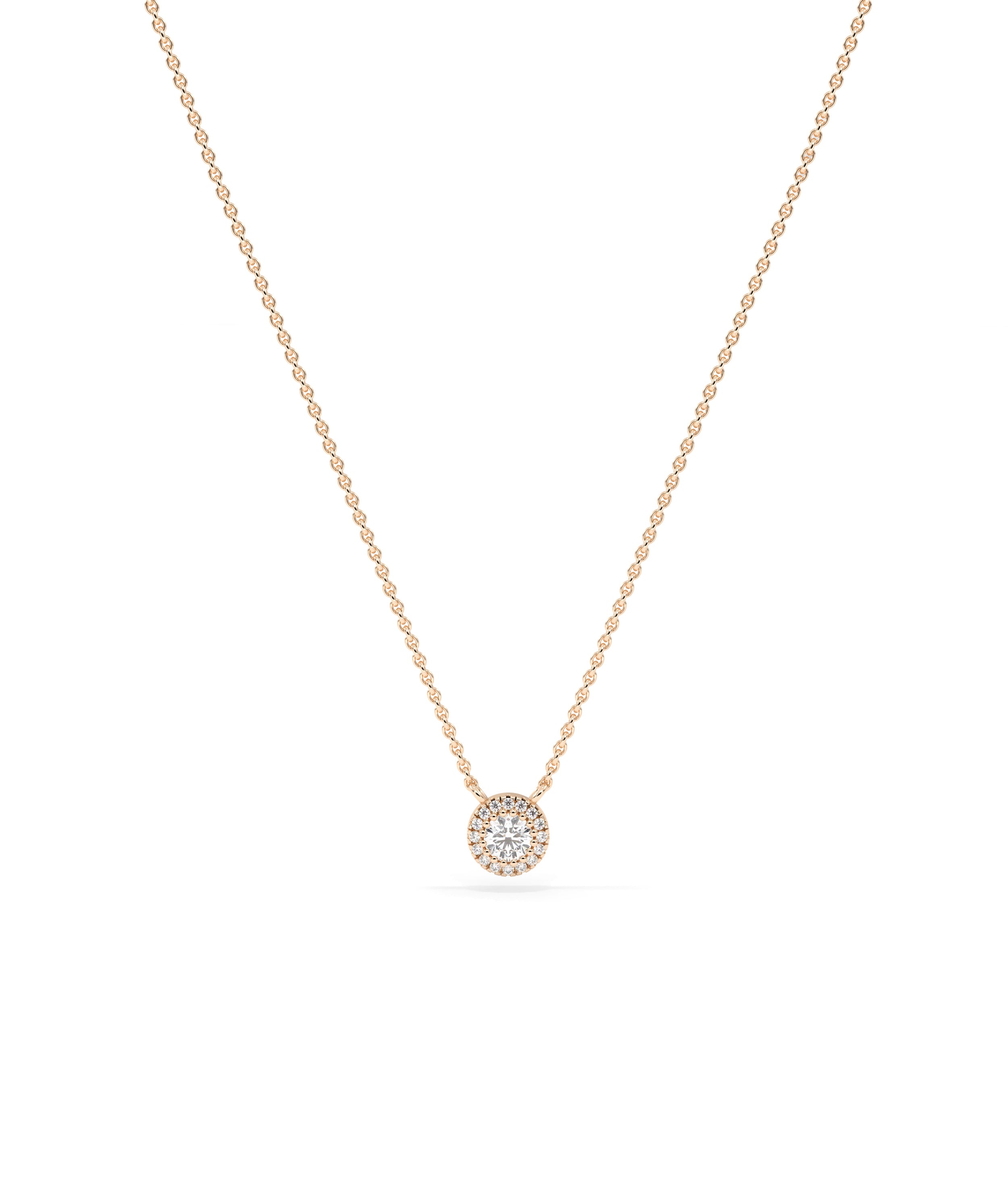 Solitaire Halo Necklace- diamond necklace