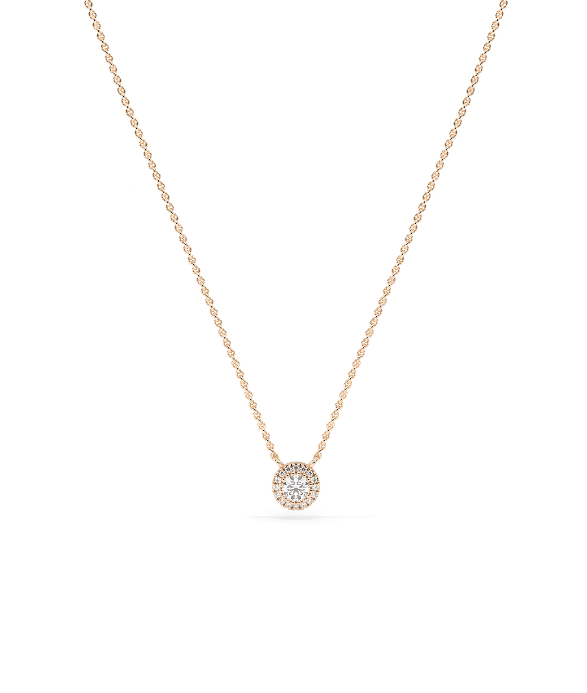 Solitaire Halo Necklace- diamond necklace