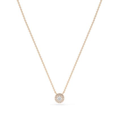 Solitaire Halo Necklace- diamond necklace