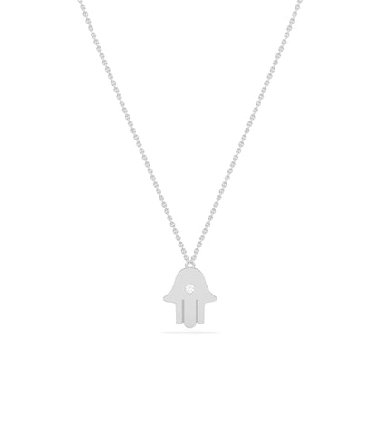 Gold Hamsa Charm with Solitaire Diamond