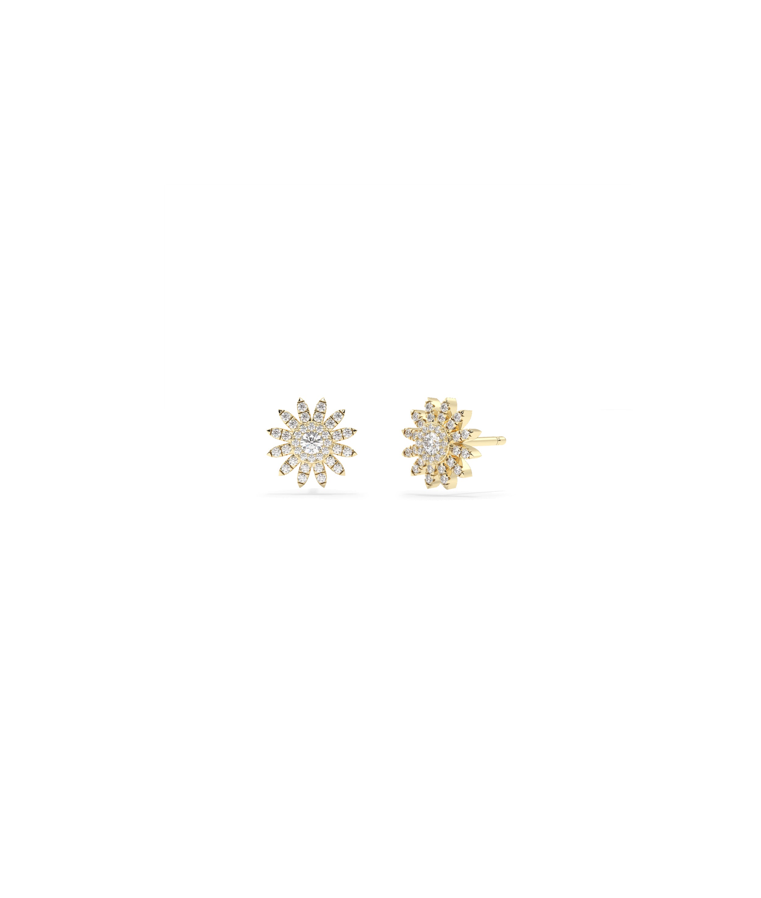 Diamond Flower Stud Earrings- Diamond earrings