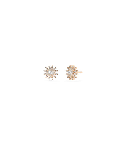 Diamond Flower Stud Earrings- Diamond earrings