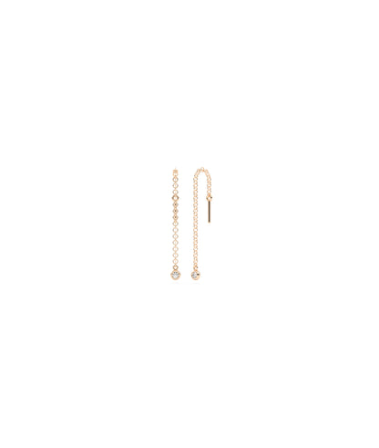 Diamond Solitaire Cable Chain Threader Earring | Diamond Earrings