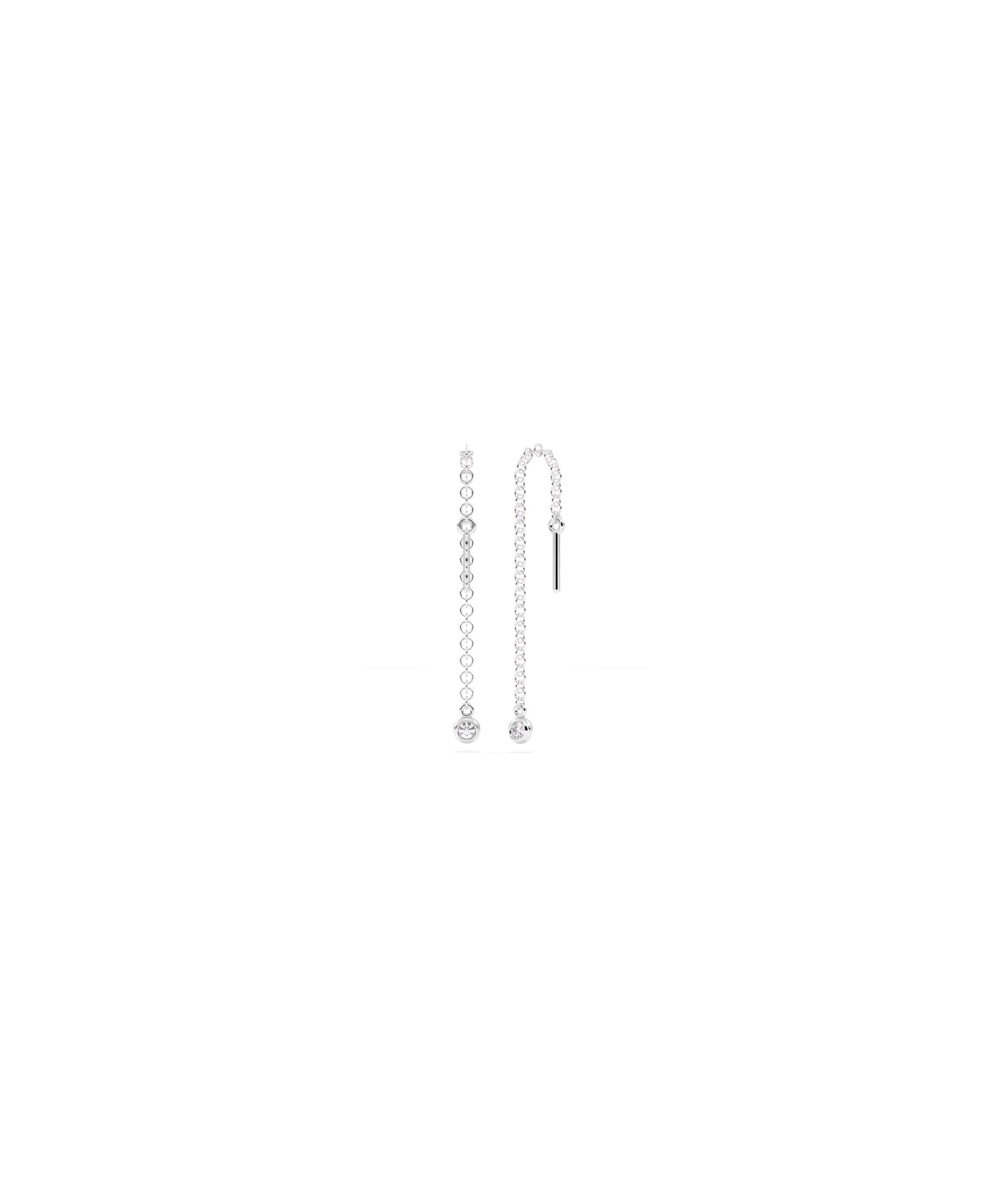 Diamond Solitaire Cable Chain Threader Earring | Diamond Earrings