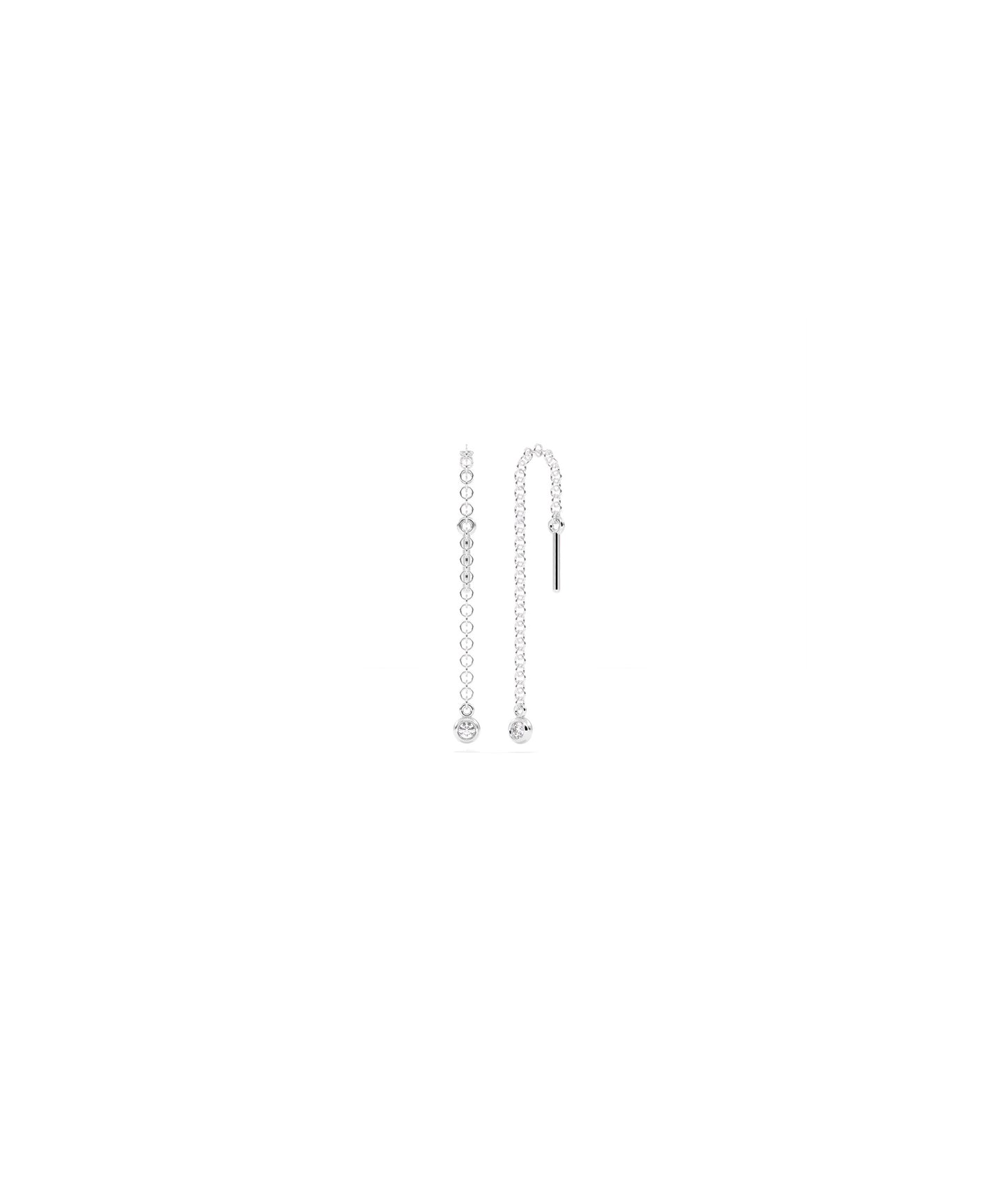 Diamond Solitaire Cable Chain Threader Earring | Diamond Earrings