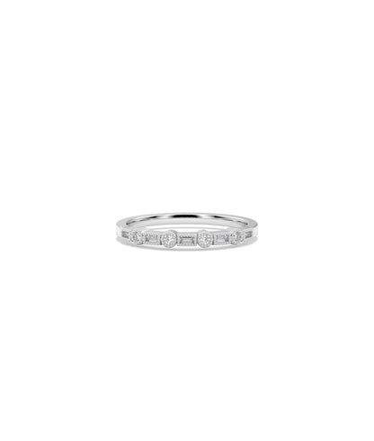 Diamond Round and Baguette Band RIng