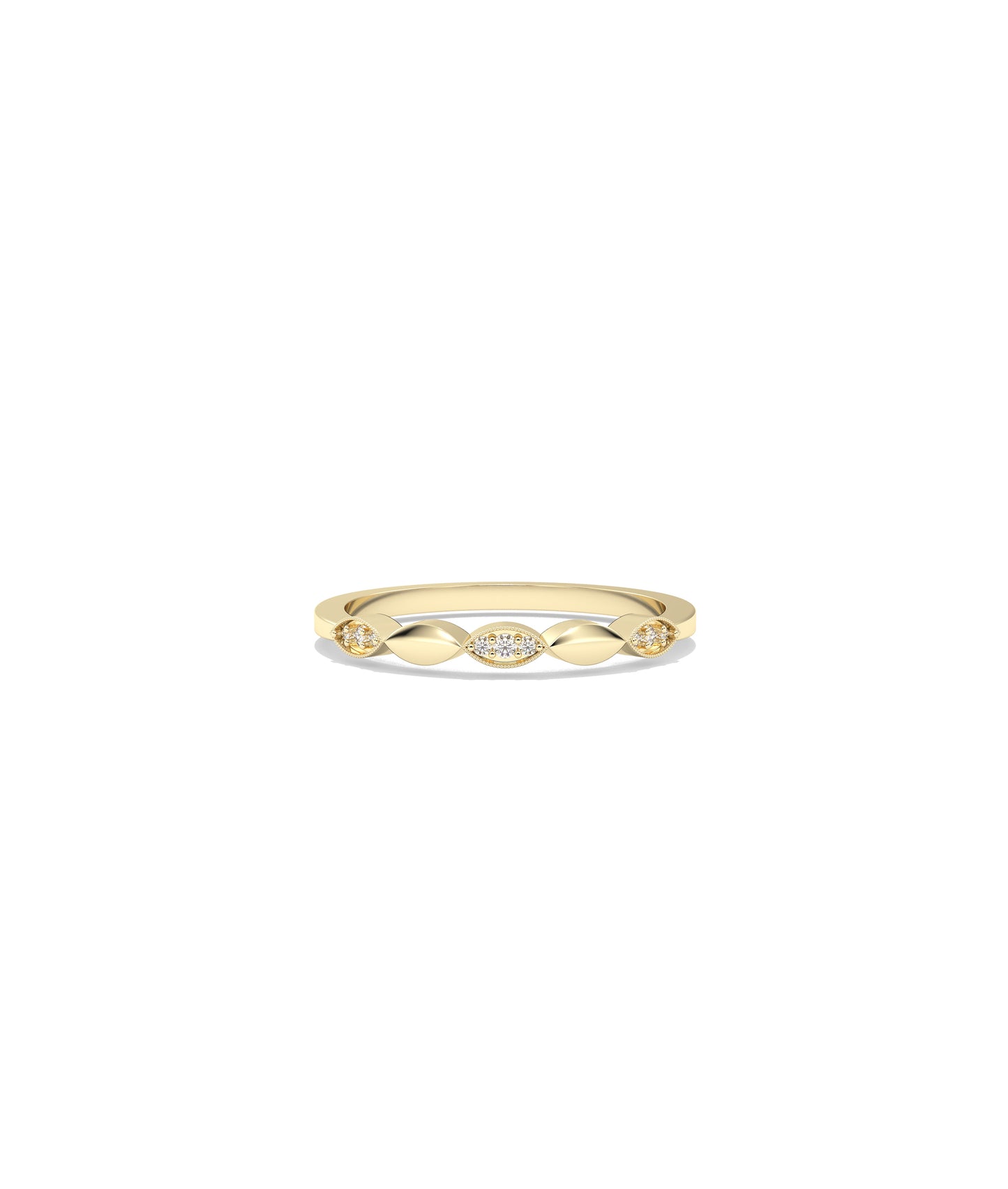 Diamond Alternating Band Ring - Stunning Diamond Band Ring for Elegant Style