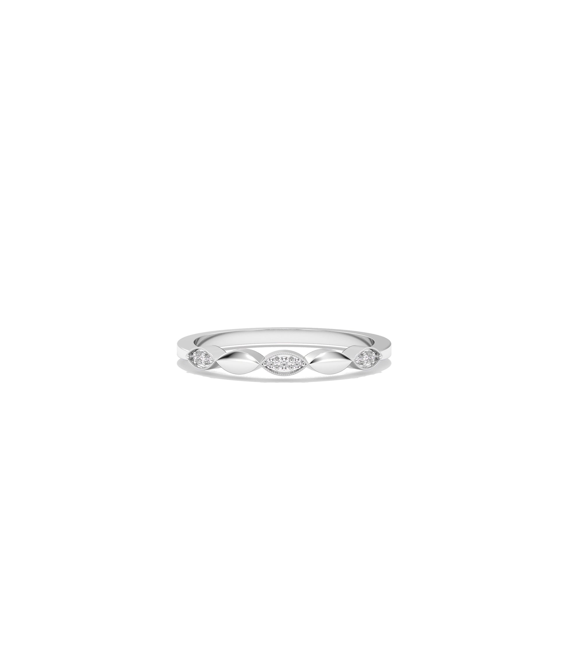 Diamond Alternating Band Ring - Stunning Diamond Band Ring for Elegant Style