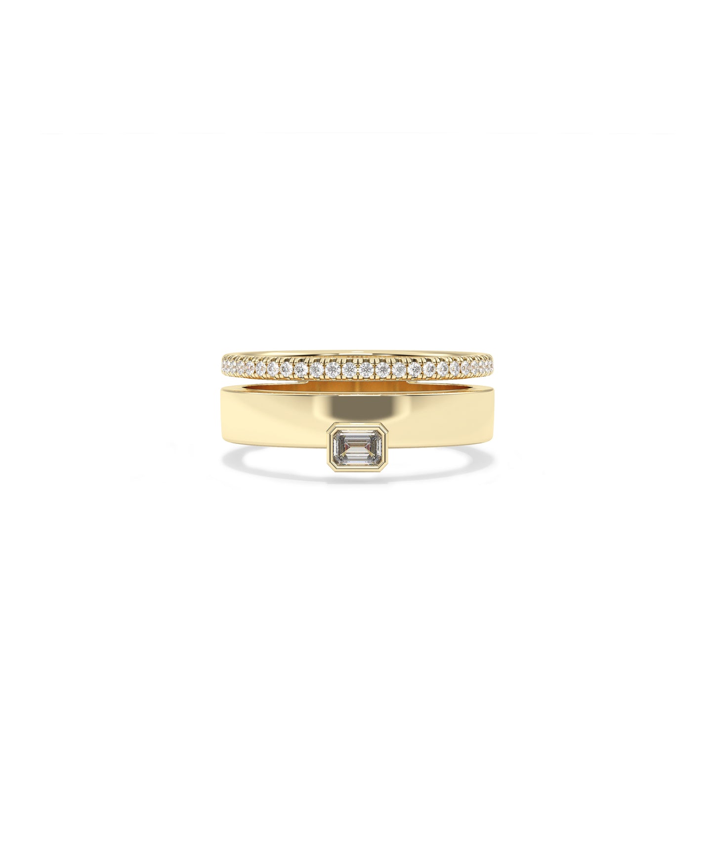 Diamond Solitaire Ring & Line Band - Perfect Everyday Jewelry